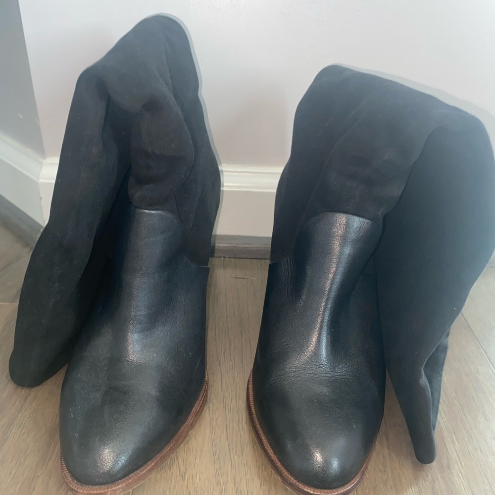 Splendid Black leather and suede boots